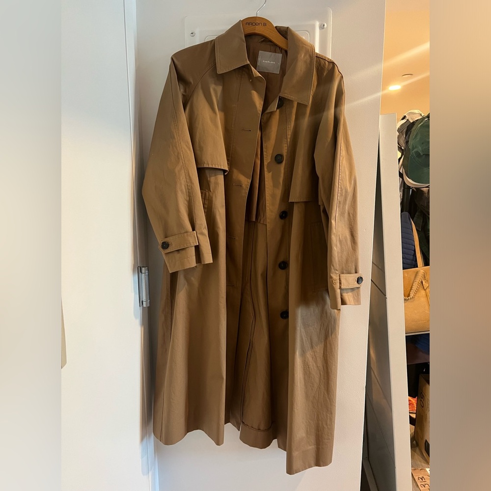 Everlane The Long Mac Coat in Toasted Coconut in size small